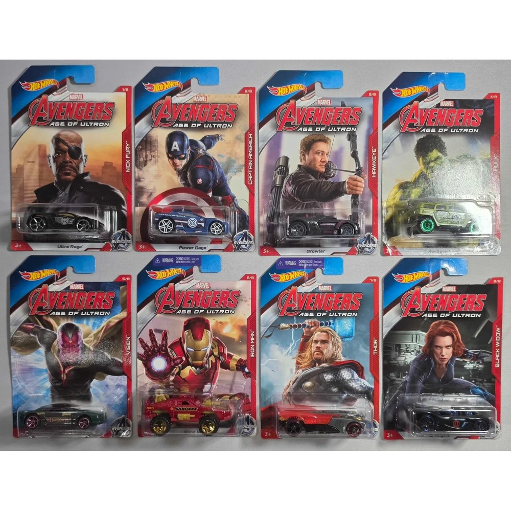 2014 Hot Wheels Avengers Age Of Ultron Complete Set Walmart Exclusive Set Of 8